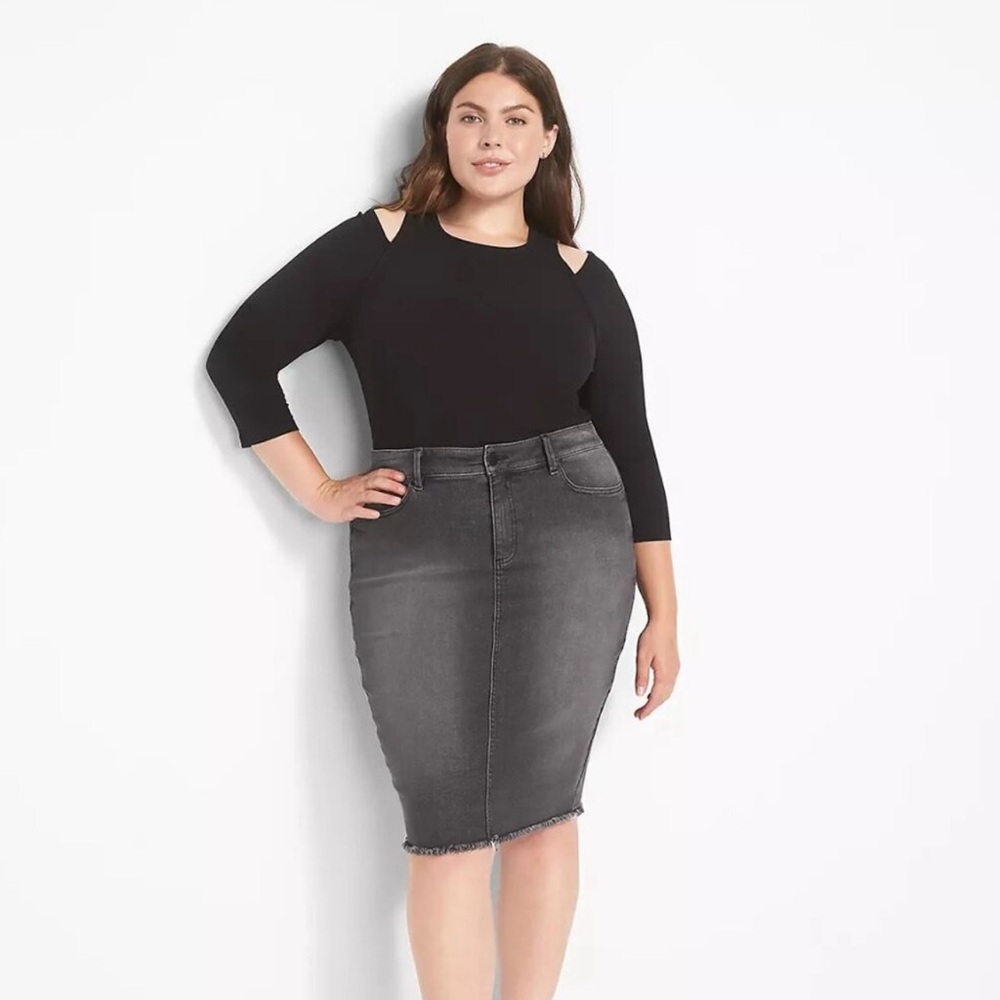 Lane Bryant Gray Denim Skirt